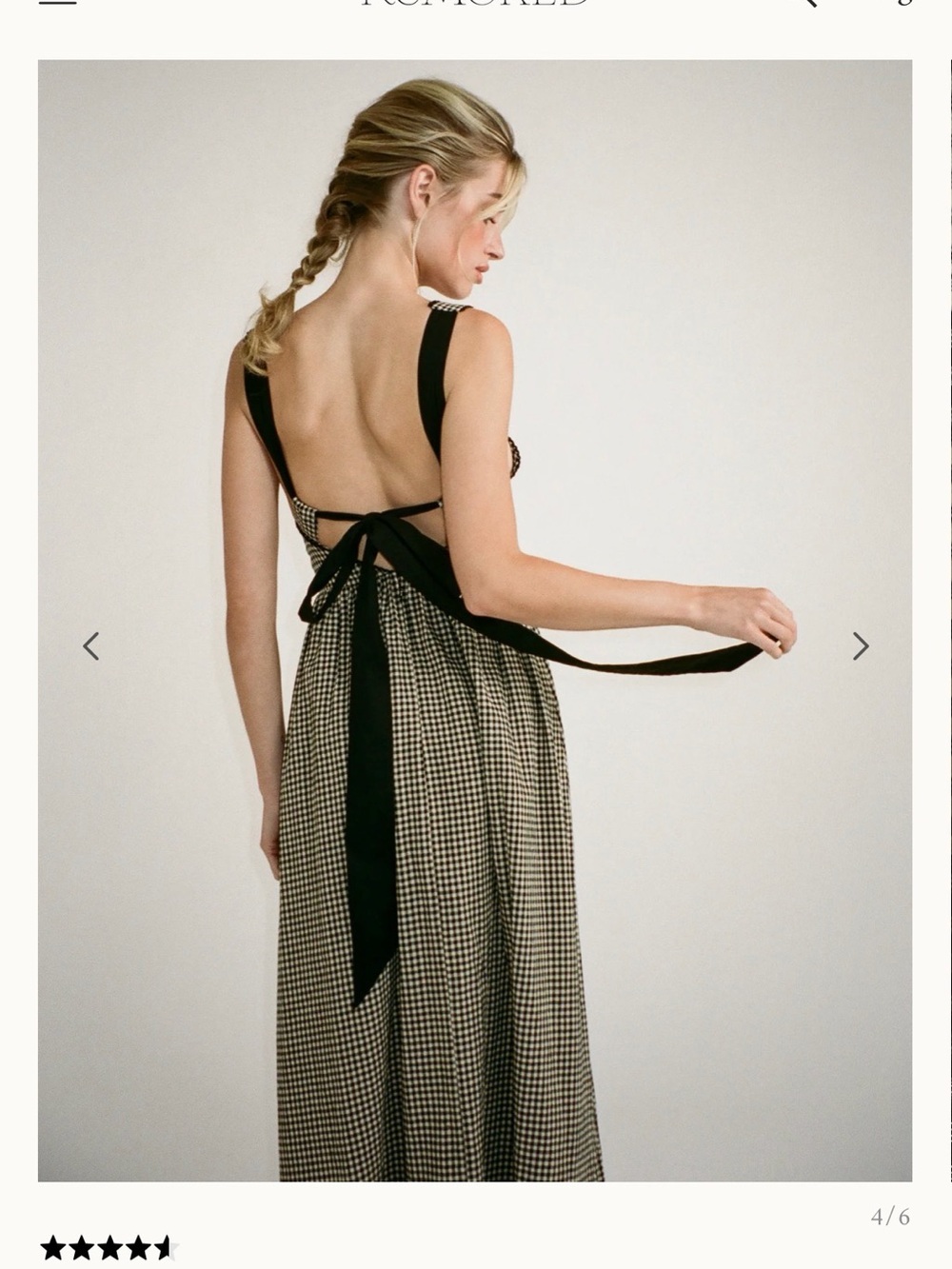 Rumored Gingham Midi Dress in Black and White - Picture 2 of 2